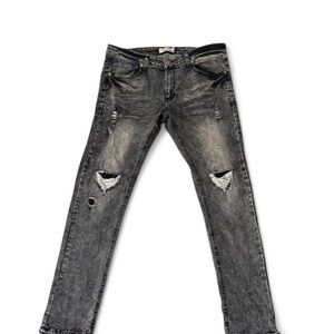 Men's Distressed Black Jeans